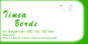 timea berdi business card